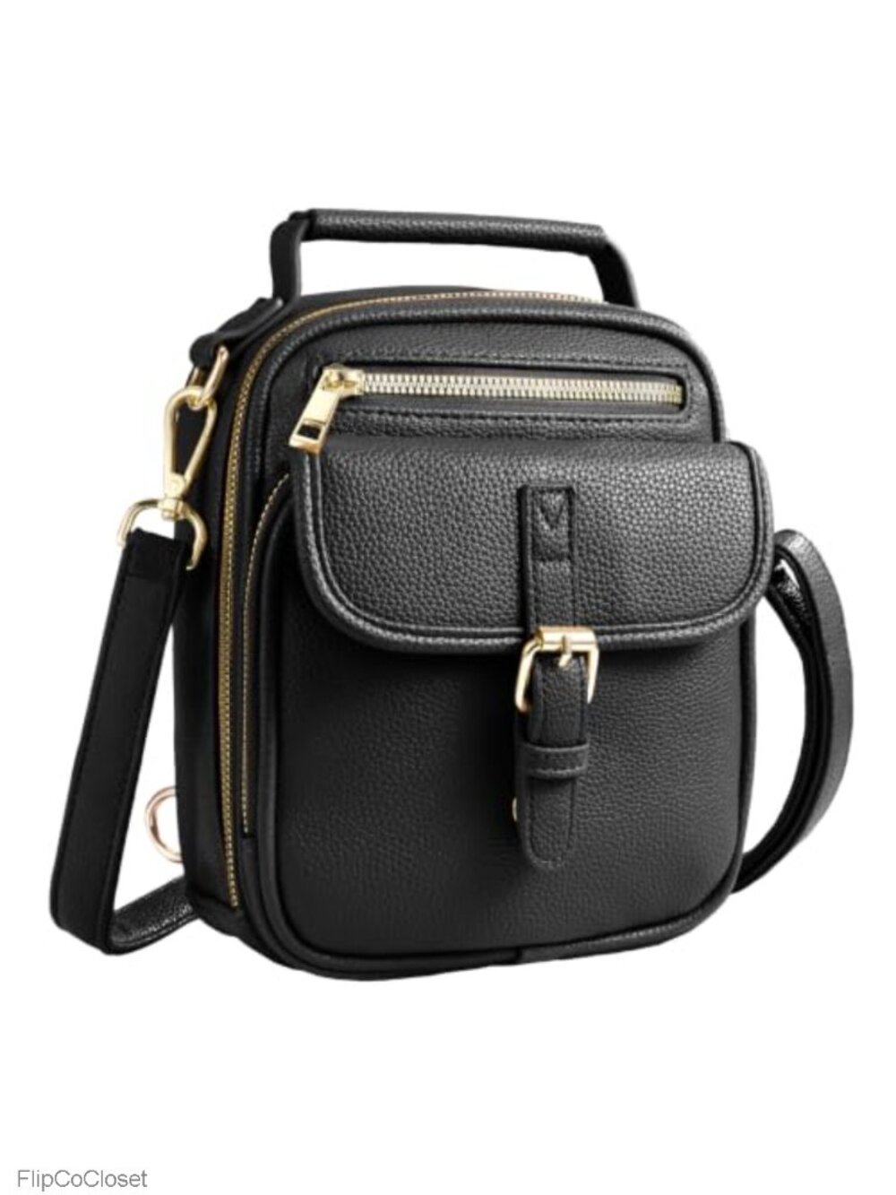 Vegan Leather Crossbody Bag Small Messenger with RFID Anti-Theft